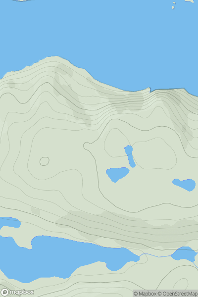 Thumbnail image for Creag Mhor [Cape Wrath Peninsula] showing contour plot for surrounding peak